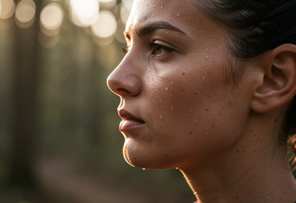 Respiration contrôlée d'un sportif en extérieur après l'effort